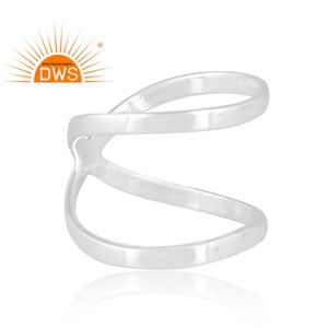 Vente chaude Fine Sterling Silver Cross Band Ring Bijoux personnalisés pour les femmes Cadeau pour sa bague de fête - Product Image 3