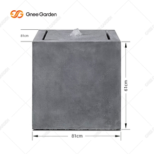 Fuente Eléctrica de Jardín para Paisajismo, con Forma de Cubo de Aluminio Negro Pulido, Resistente a la Intemperie, de Montaje en Suelo y Conexión Eléctrica - Product Image 4