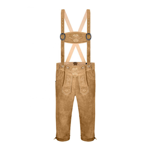 Lederhosen de cuero bávaro para hombre, Lederhosen marrón nuevo, Oktoberfest con bordado, todos los tamaños, grosor ligero - Product Image 4