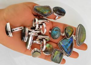 Anillo de labradorita de Plata de Ley 925 para mujer, joyería de declaración de piedras preciosas naturales para fiesta de compromiso o regalo Unisex - Product Image 3