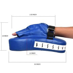 Guantes de Entrenamiento Focus Mitts Azules de Piel Sintética con Correa de Velcro para Muñeca, para Artes Marciales, Sparring y Práctica - Product Image 2