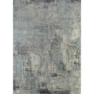 Tapis Uvenuti à motifs abstraits en laine et soie de bambou gris et noir noué à la main pour usage domestique - (1502) - Product Image 1