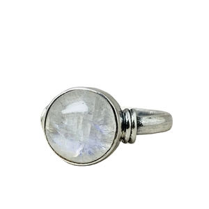 Anillo Vintage de piedra lunar arcoíris, joyería de plata hecha a mano, anillo de Plata de Ley 925 sólida, anillos delicados de plata al por mayor - Product Image 1