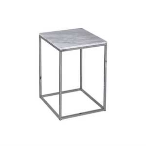 Table basse latérale moderne nordique fer carré avec dessus en marbre naturel meubles de maison de salon - Product Image 2