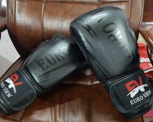 2025 Cow Hide <b>Gloves</b> Pu Black Comfortable Punching <b>Gloves</b> for <b>Karate</b> Muay Thai Training Aim Sports - Product Image 6