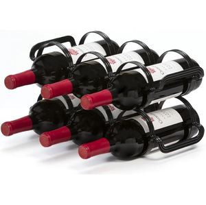 Black wine bottle storage rack holder for <b>kitchen</b> home decoration dining <b>table</b> champagne wine display rack holder bar wholesale - Product Image 2