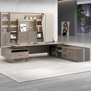 Escritorio Ejecutivo en Forma de L, Mesa de Madera para Gerentes, Muebles de Oficina Modulares de Lujo, Estación de Trabajo Extensible para Jefes con Gabinete de Almacenamiento - Product Image 2