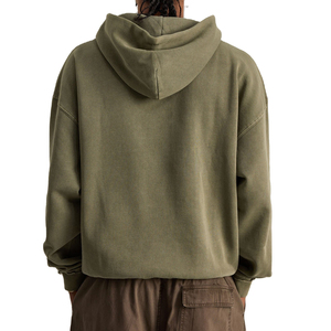 Sweat-shirts à capuche pour hommes de haute qualité, respirants, effet délavé, impression personnalisée, 100% coton, molleton bouclette, logo, automne, à capuche, poches surdimensionnées - Product Image 4