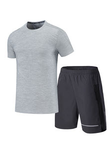 เสื้อยืดออกกำลังกายสำหรับผู้ชายและ100% ใส่ได้ทั้งชายและหญิงชุดวิ่งออกกำลังกายแขนสั้นผ้าฝ้ายระบายอากาศได้ดีพิมพ์โลโก้ได้ตามต้องการ - Product Image 5