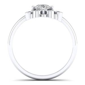 แหวนแต่งงานเพชรโมอิสซาไนต์ทรงลูกแพร์ 0.86 กะรัต ทองคำแท้ 14K คุณภาพสูง REYES สำหรับผู้หญิง พร้อมใบรับรอง GRA ของขวัญเครื่องประดับชั้นดี - Product Image 4