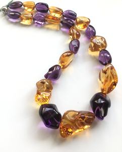 กะรัต764.35ซิทรินและอเมทิสต์1เส้นธรรมชาติสำหรับการทำเครื่องประดับสร้อยคออัญมณี - Product Image 4