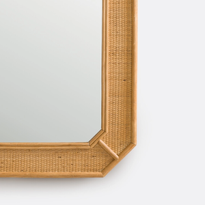 Espejo de Pared Rectangular Ecológico, Espejo Decorativo de Mimbre Natural, Espejo Colgante de Ratán para Decoración de Sala de Estar, Dormitorio y Baño - Product Image 3