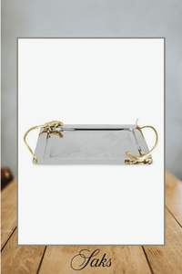 Merveilleux plateau de vaisselle de table de conception exclusive en acier inoxydable de qualité avec poignées plateau pour hôtel vaisselle plateau de décoration de table - Product Image 4