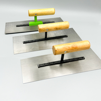 Truelle de finition plate à lame en acier INOLP, outil manuel de construction pour plâtrage et maçonnerie, manche en bois, granulés EPDM, polyuréthane