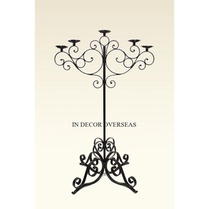 Centro de mesa para bodas y eventos, Color negro decorativo, recubierto de polvo, diseñador único, suministro de candelabros de Metal de primera calidad - Product Image 1