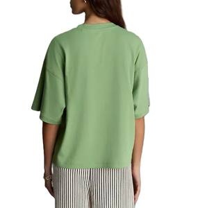 Camiseta de cuello redondo cuadrada de gran tamaño con ajuste relajado personalizado de la mejor calidad, Camiseta holgada verde Matcha activa con tu propio logotipo - Product Image 2