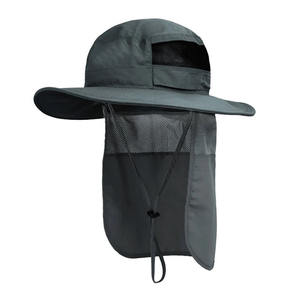 New Designer Custom All Over Printed Outdoor Large Brim Fisherman <b>Bucket</b> <b>Hat</b> With Windbreaker - Product Image 1