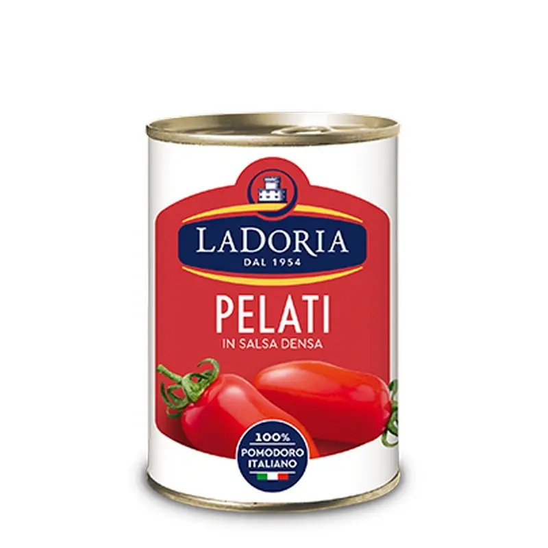 簡単に開けられる缶に入った最高品質の100% イタリアンラドリアの皮をむいたトマト24x400g輸出用の塩を添加していません