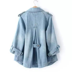 Veste en jean pour femme OEM directe d'usine, 100% coton tricoté, lavage personnalisé, logo rayé disponible, couleurs personnalisées écologiques - Product Image 2