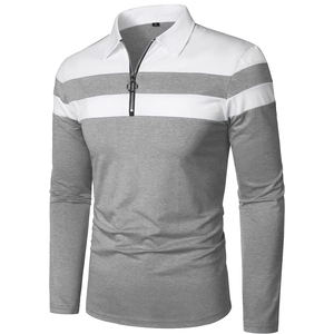 Material de enfriamiento de secado rápido personalizado Color sólido 1/4 cuartos Zip up Poloshirt Golf T Shirt Polos polos para hombres - Product Image 2