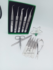 Pince à cils à haut volume en acier inoxydable argenté poli massif avec bout pointu poignée miroir ciseaux à cuticules à ressort - Product Image 5