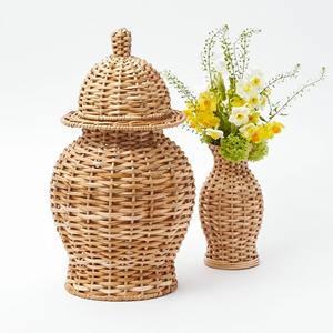 Nouveau design vase en rotin écologique fabriqué au Vietnam matériau écologique pour la décoration intérieure et la vaisselle en gros - Product Image 4