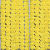 Guirlande de fleurs de marigold artificielles en poly-synthétique pour décoration indienne Mehndi, mariage, remise de diplôme, Noël, Fête des Pères