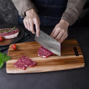 Tabla de cortar de madera de Acacia suave no tóxica personalizada con mango, tabla de cortar de cocina duradera para Chef, restaurante, uso doméstico - Product Image 4