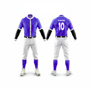 OEM al por mayor en blanco para hombre jersey de béisbol poliéster personalizado su propio diseño uniforme de béisbol liso - Product Image 4