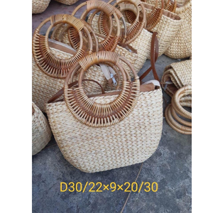 Bolso de mano con borlas de jacinto de agua hecho a mano, bolso de playa asequible para mujer, bolso de paja, compra a granel para verano, vacaciones en la playa, producto - Product Image 2