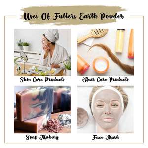 Poudre d'argile de Fuller pour les soins et le coiffage des cheveux multi-usages, également connue sous le nom de Multani Mitti - Product Image 2