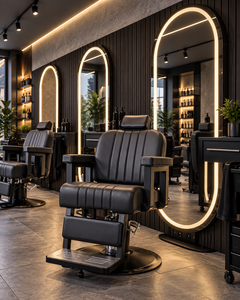 Hydraulic Barber <b>Chair</b> Faux Leather <b>Adjustable</b> <b>Height</b> Base Industrial Design Salon Furniture Commercial Use Barber Shop 1 Year - Product Image 2
