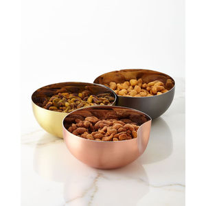 Cuenco para servir comida de forma redonda con diseño martillado de gran tamaño, vajilla para fiestas de cumpleaños y bodas, cuenco para servir de cobre - Product Image 3