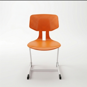 Silla Escolar de Plástico con Estructura Metálica, Respaldo Sólido, Altura Ajustable, Patas Tipo Sable, Estilo Minimalista, Apilable, para Niños - Product Image 2