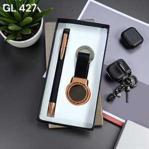 Best Selling Custom Logo <b>Promotional</b> Pen & Keychain Gift Set-Luxury Metal Business Gift Box with Silk Screen Printing Best Price - Product Image 2