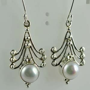 Pendientes Hechos a Mano de Plata de Ley 925 con Perlas de Agua Dulce, Regalo de Piedra de Nacimiento de Junio, Joyería Boho para Mujer, Navidad, Día de San Valentín - Product Image 2