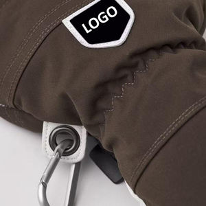 Gants de ski imperméables et coupe-vent pour l'extérieur, avec sangle de poignet réglable, logo personnalisé en cuir pour hommes, snowboard - Product Image 3