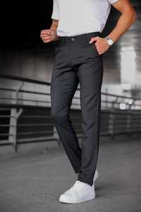 Pantalones elásticos ajustados de color azul marino para hombre, pantalones de oficina elegantes informales, cintura elástica con cordón, algodón recto, Hip Hop de talla grande - Product Image 2