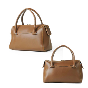 Sac fourre-tout classique en cuir véritable respirant, élégant, de créateur, spacieux, à double compartiment, personnalisable, avec fermeture éclair haute - Product Image 1