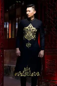 Latest 2022 Men's Indowestern Dress <b>Pants</b> with Zari Embroidery on Velvet Fabric XL Size Matching Shoes for Parties Weddings - Product Image 2