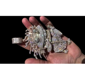 จี้ตัวการ์ตูนเพชรโมอิสแท้14K รูปวงกลม4.00Ct สีเหลืองทองชุบเงิน - Product Image 2