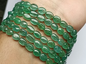 Cuentas de Esmeralda Natural de Zambia, Forma Ovalada Lisa, Tamaño de 4*5mm a 10*14mm, para la Elaboración de Joyería Atractiva y para Regalo, por M.Y.GEMS - Product Image 2