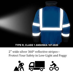 Chaqueta de Trabajo de Alta Visibilidad Personalizable 2026, Resistente al Fuego, Talla Grande, Amarilla Reflectante, Impermeable para Invierno, con Logotipo Personalizado - Product Image 6