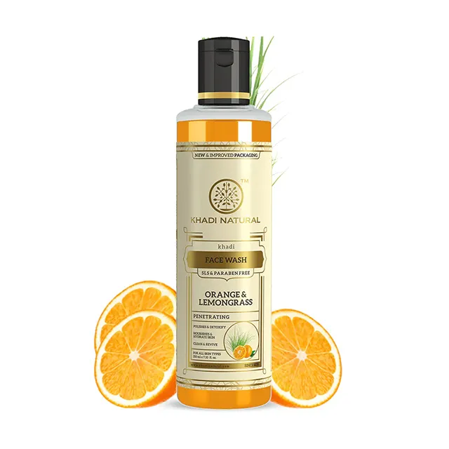 Khadi doğal turuncu ve limon yüz yıkama-Sls & Paraben Free-210 ml