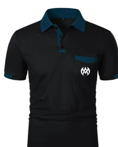 Camiseta deportiva informal de verano para hombre, manga corta, bloque de Color para Polo, bolsillo, estampado a rayas, tejido para uso diario, ropa de calle - Product Image 1