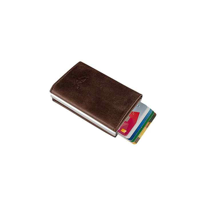 Crazy Tan Wallet with Genuine Leather Automatic Mechanism
