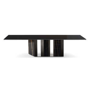 Platium Modern Style Marble <b>Dining</b> <b>Table</b> Extendable Oval Shape Rectangular Pattern Assembled Home Furniture for Apartment Use - Product Image 1