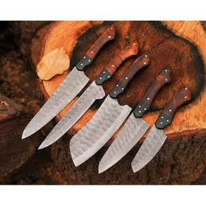 Ensemble de couteaux Ensemble de chef de cuisine en acier damas 05 pièces en matériau damas Seel Utilisation de couteaux de chef - Product Image 4