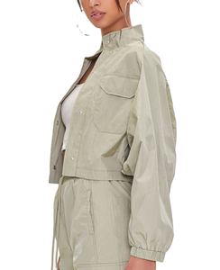 Conjunto Deportivo Casual para Mujer con Logotipo Personalizado OEM, Chaqueta Corta con Cremallera, Pantalones Deportivos, Chaqueta Cortavientos, Talla Grande, 2026 - Product Image 3