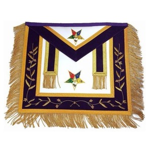 Customized Leather 3D Hand Embroidered Masonic Apron Chain <b>Collar</b> <b>Metal</b> Crafts Beautiful Gifts Order of the Eastern Star OES - Product Image 3